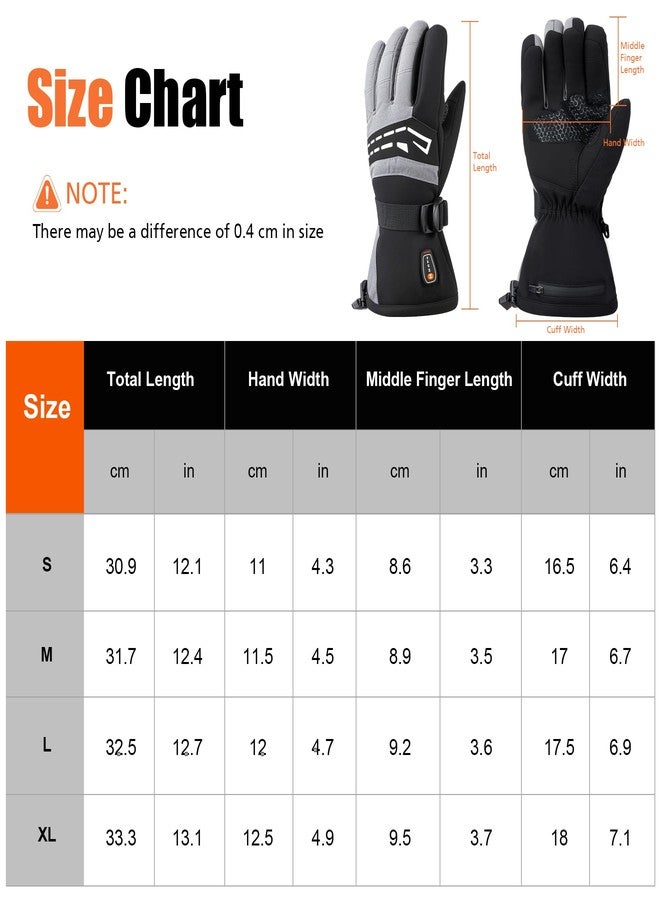 GIOIGOO 7.4V 3200mAh Heated Gloves for Men Women, Waterproof Rechargeable Winter Thermal Gloves with Touchscreen Design for Skiing, Hiking, Camping, Snow Sports, Skating and Cold Outdoor Environments - Image 4